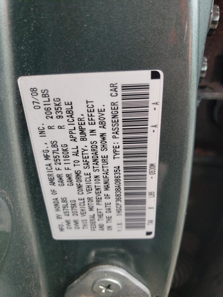 1HGCP36838A086354 2008 Honda Accord Exl