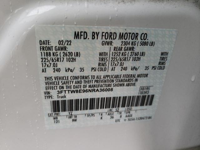 3FTTW8E96NRA36008 Ford Maverick Xl