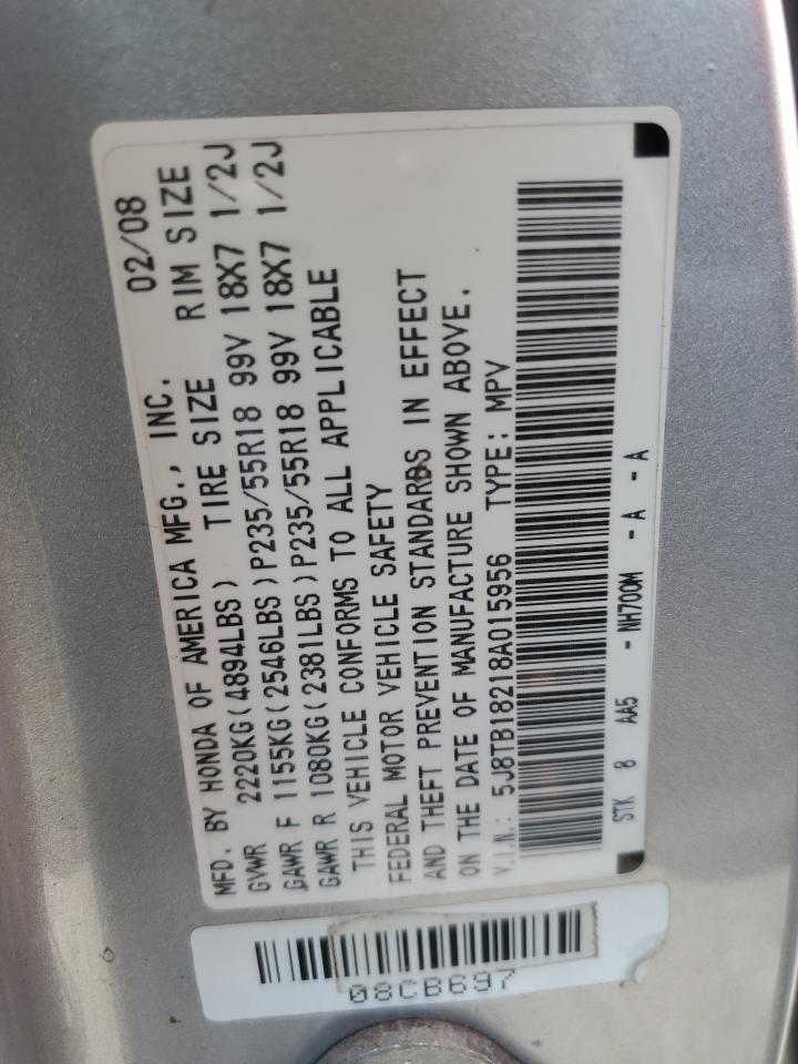 5J8TB18218A015956 2008 Acura Rdx