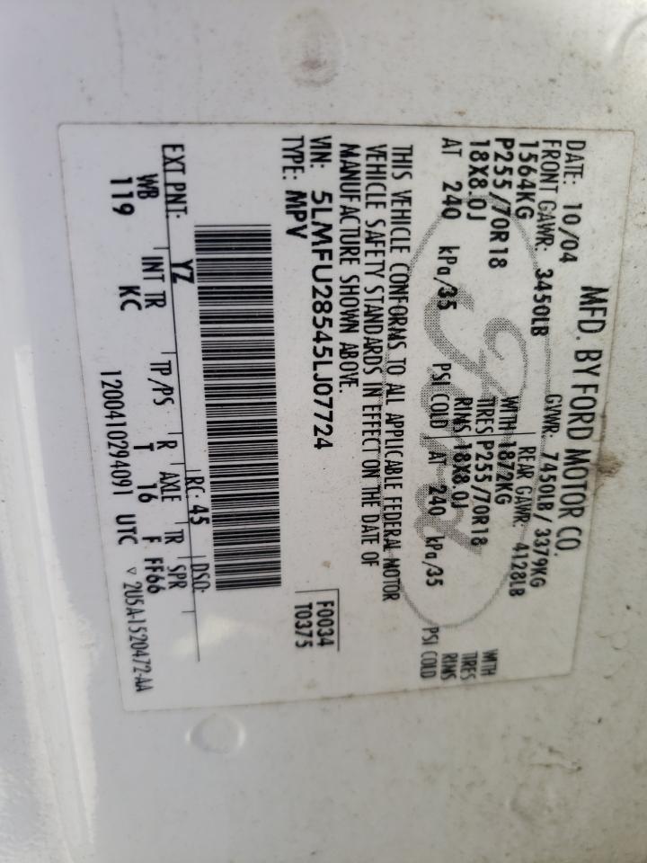 5LMFU28545LJ07724 2005 Lincoln Navigator