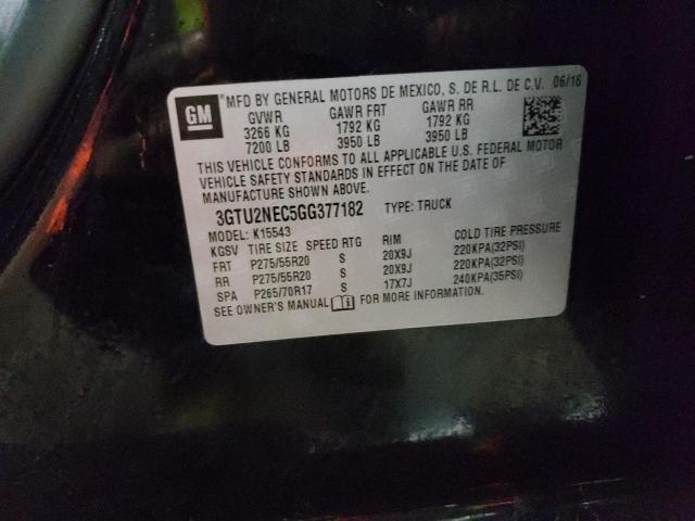 3GTU2NEC5GG377182 | 2016 GMC SIERRA K15