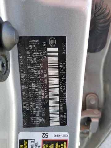 4T1G11AK1MU436870 | 2021 TOYOTA CAMRY SE