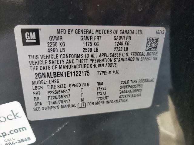 2GNALBEK1E1122175 | 2014 CHEVROLET EQUINOX LT