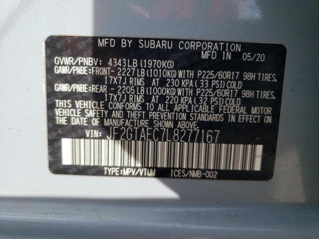 JF2GTAEC7L8277167 | 2020 SUBARU CROSSTREK