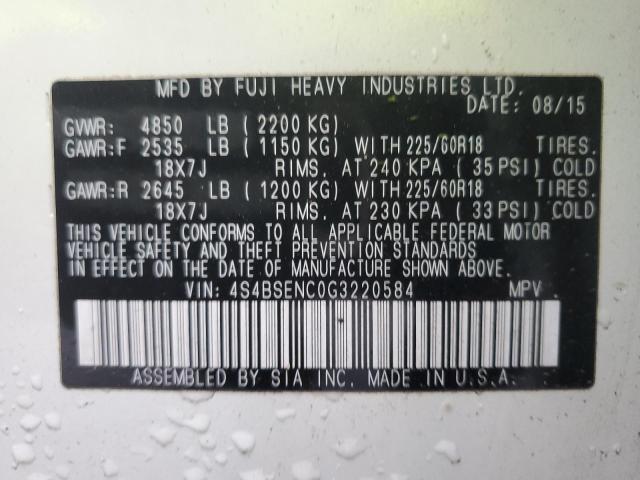 4S4BSENC0G3220584 Subaru Outback 3.6r Limited