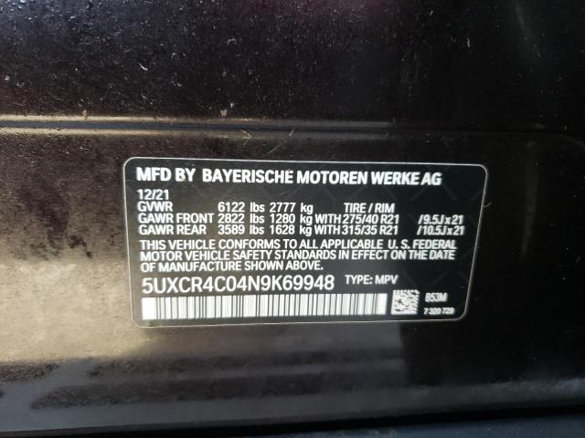 5UXCR4C04N9K69948 BMW X5 Sdrive 40i