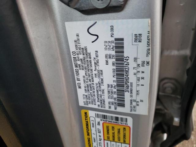 3FA6P0HD4HR276745 | 2017 FORD FUSION SE