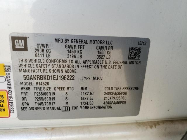 5GAKRBKD1EJ196222 Buick Enclave