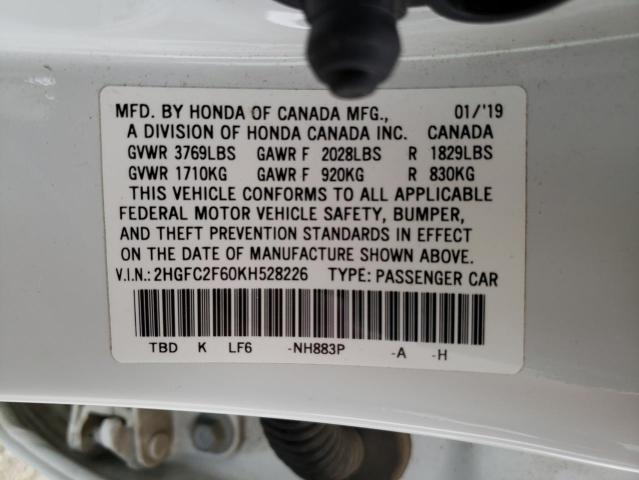 2HGFC2F60KH528226 Honda Civic Lx