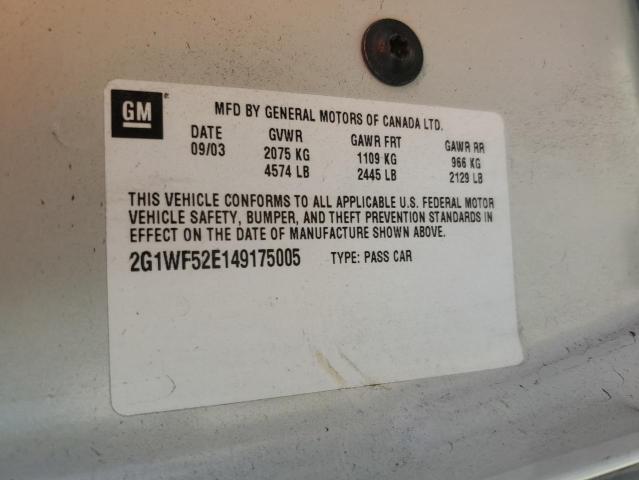 2004 Chevrolet Impala VIN: 2G1WF52E149175005 Lot: 77663083