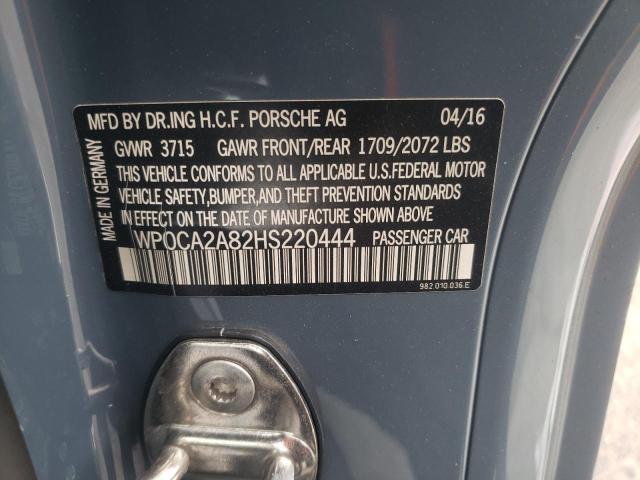 2017 PORSCHE BOXSTER WP0CA2A82HS220444