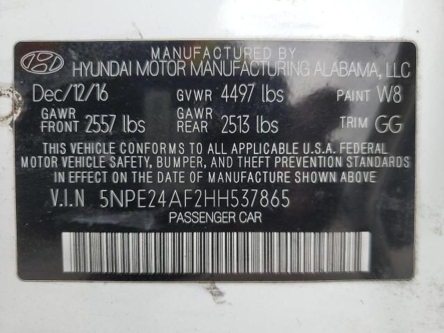 5NPE24AF2HH537865 | 2017 Hyundai sonata se