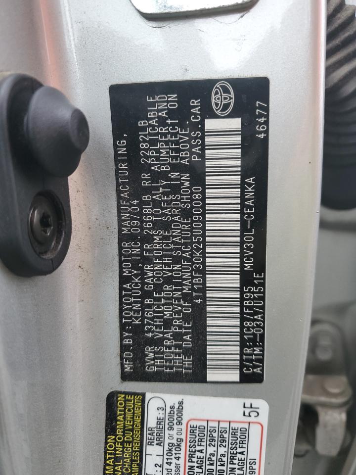 4T1BF30K25U090080 2005 Toyota Camry Le