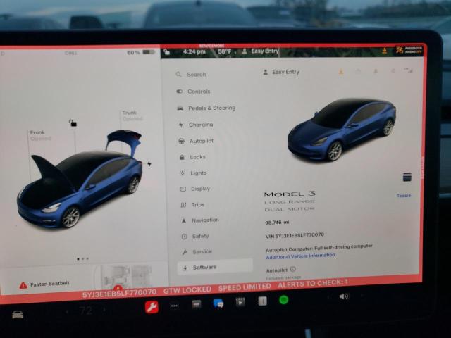 5YJ3E1EB5LF770070 | 2020 TESLA MODEL 3