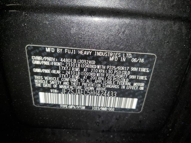 2017 SUBARU FORESTER 2 - JF2SJAEC5HH424433