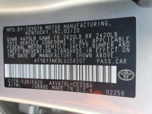 4T1G11AK9LU358207 | 2020 TOYOTA CAMRY SE