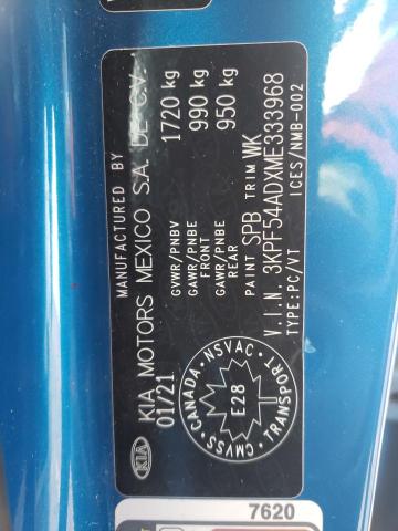 2021 KIA FORTE EX - 3KPF54ADXME333968