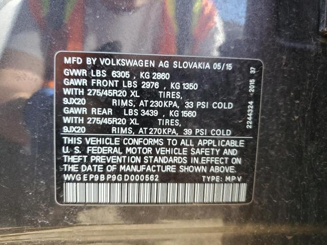 2016 VOLKSWAGEN TOUAREG TD WVGEP9BP9GD000562