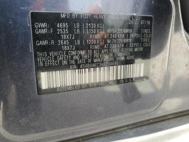 4S4BSAKC3H3214695 Subaru Outback 2.5i Limited