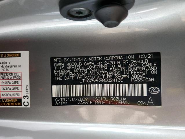 2021 LEXUS RC 350 BAS - JTHGZ5BC9M5024135