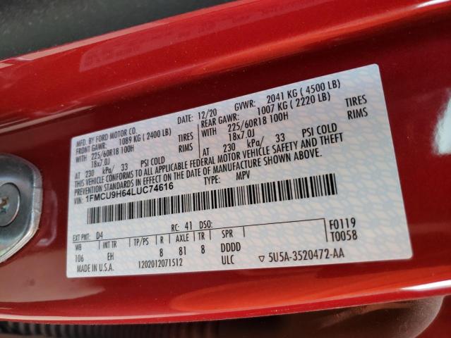 1FMCU9H64LUC74616 Ford ESCAPE SEL