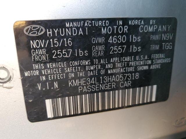 KMHE34L13HA057318 | 2017 Hyundai sonata hybrid