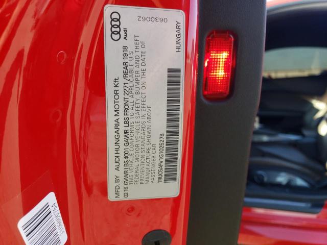 2016 AUDI TT TRUC5AFV1G1025278