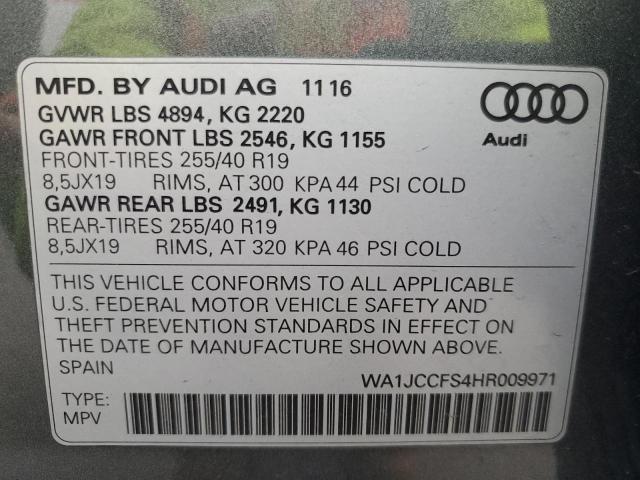 WA1JCCFS4HR009971 | 2017 AUDI Q3 PREMIUM