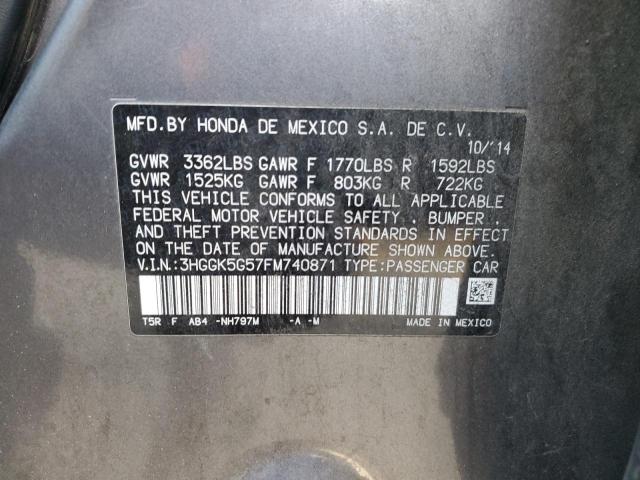 3HGGK5G57FM740871 Honda FIT LX