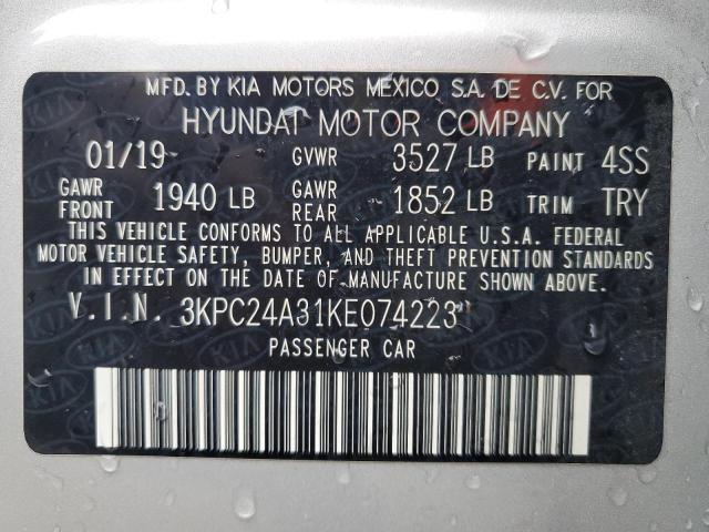 3KPC24A31KE074223 | 2019 HYUNDAI ACCENT SE