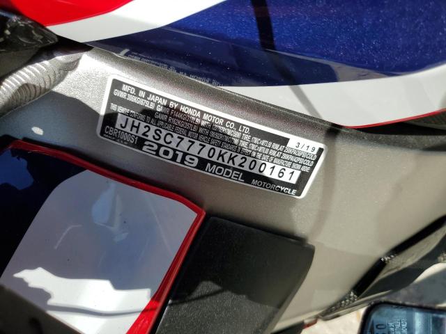 2019 HONDA CBR1000 S - JH2SC7770KK200161