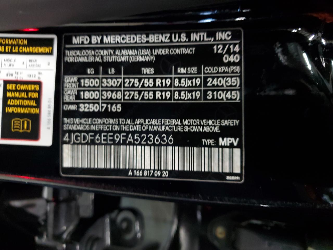 2015 Mercedes-Benz Gl 450 4Matic vin: 4JGDF6EE9FA523636