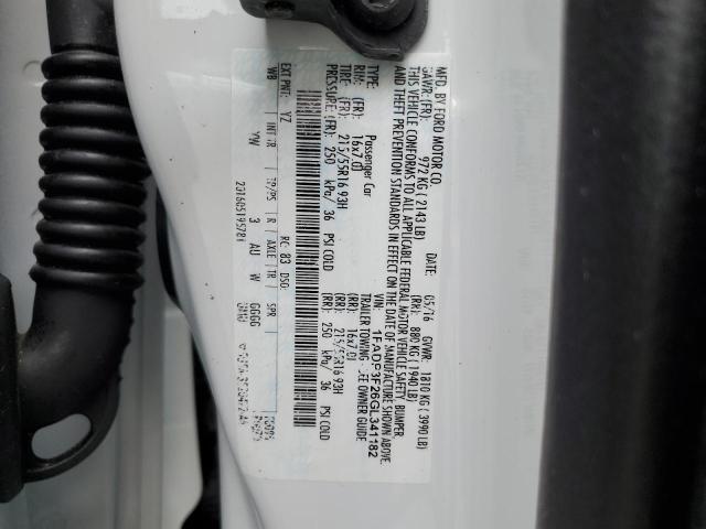 2016 FORD FOCUS 4D 1FADP3F26GL341182