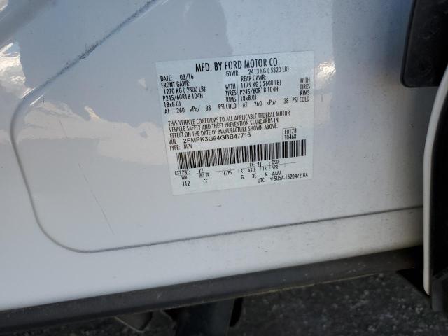 2FMPK3G94GBB47716 2016 FORD EDGE, photo no. 12