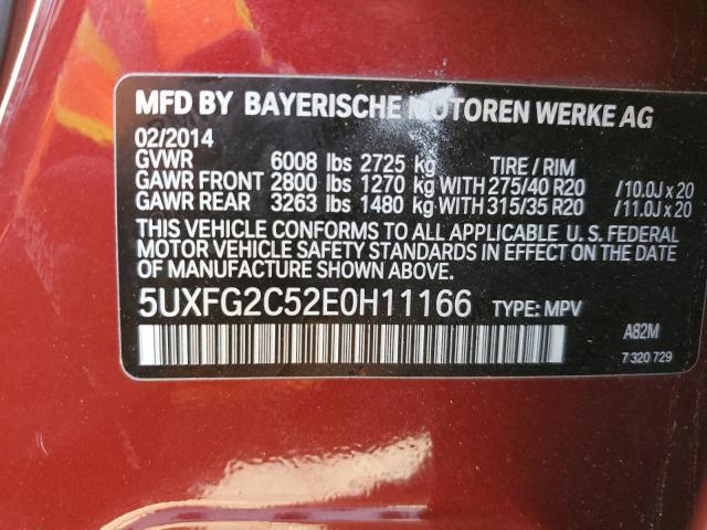 VIN 5UXFG2C52E0H11166 2014 BMW X6, Xdrive35I no.14