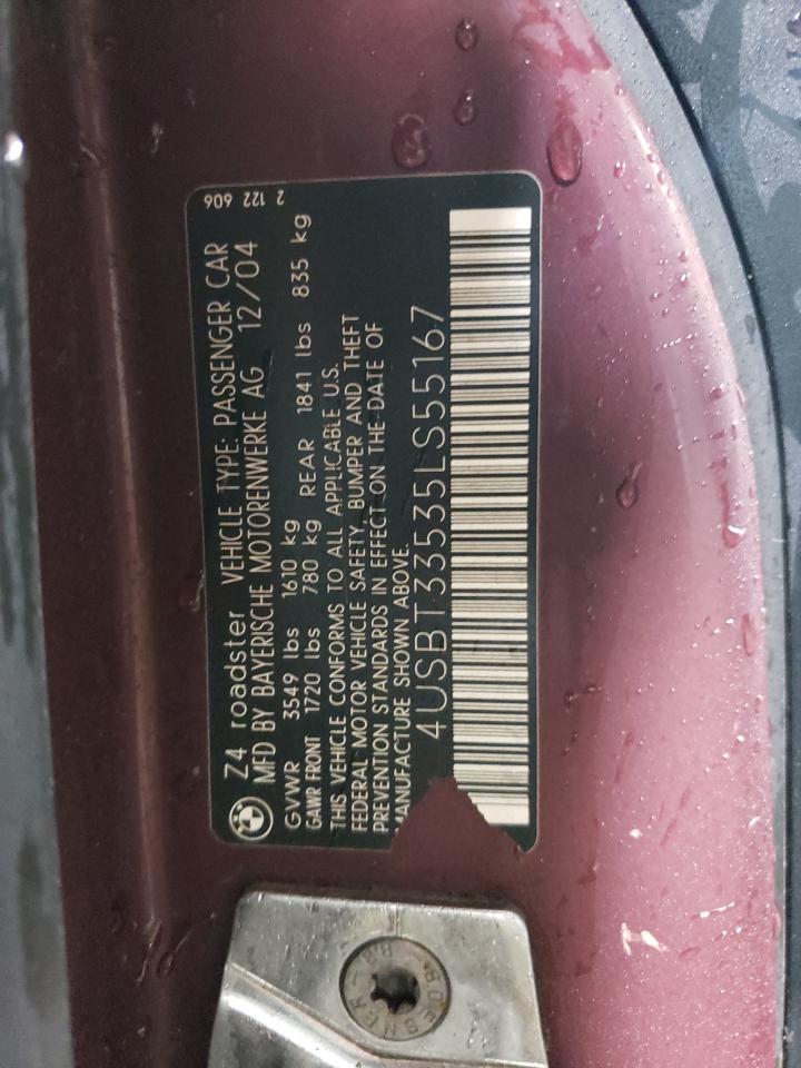 4USBT33535LS55167 2005 BMW Z4 2.5