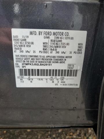  FORD EDGE 2020 Вугільний
