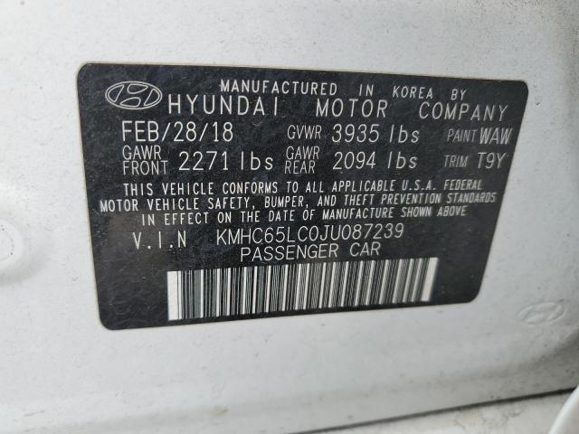 2018 HYUNDAI IONIQ BLUE - KMHC65LC0JU087239