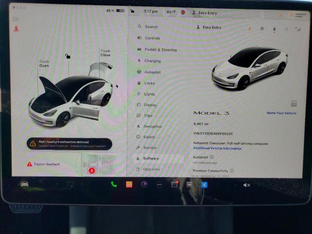 5YJ3E1EA6PF502111 | 2023 TESLA MODEL 3