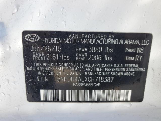 5NPDH4AEXGH718387 | 2016 HYUNDAI ELANTRA SE