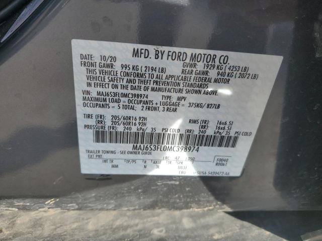 MAJ6S3FL0MC398974 Ford ECOSPORT S