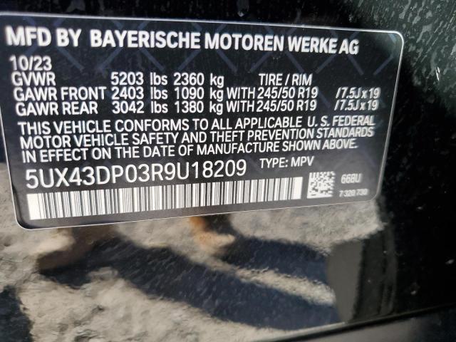 5UX43DP03R9U18209 | 2024 BMW X3 SDRIVE3