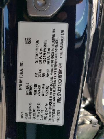 5YJ3E1ECXMF091969 | 2021 TESLA MODEL 3