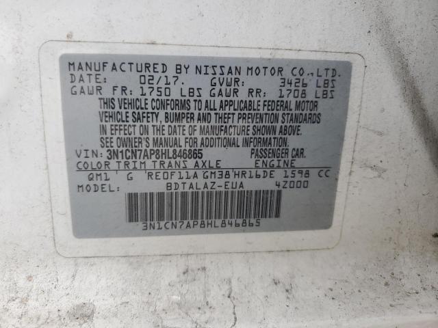 2017 NISSAN VERSA S - 3N1CN7AP8HL846865