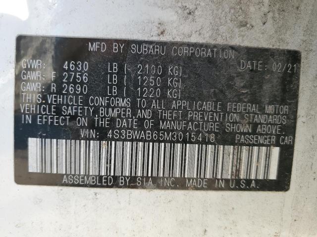 2021 SUBARU LEGACY 4S3BWAB65M3015418