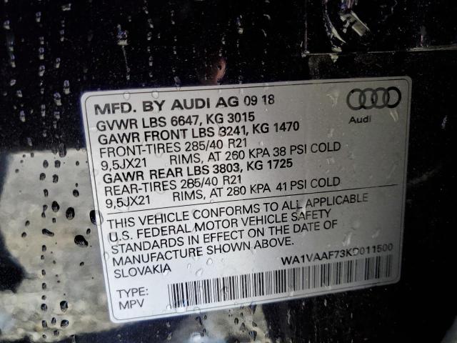 WA1VAAF73KD011500 2019 AUDI Q7, photo no. 13