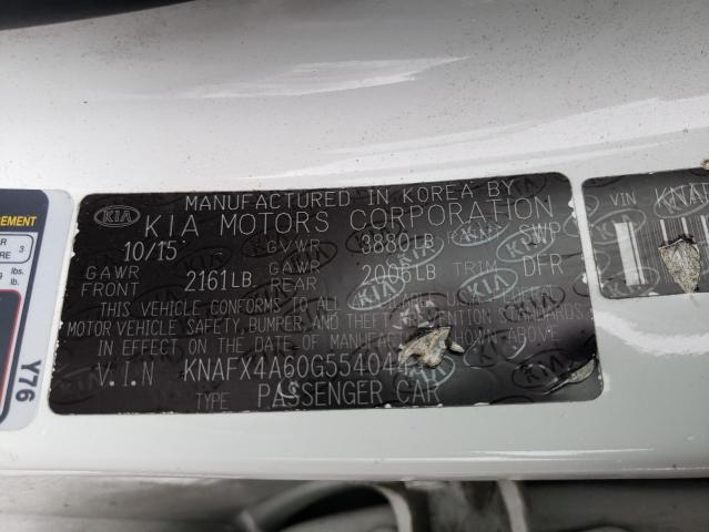KNAFX4A60G5540443 KIA FORTE LX