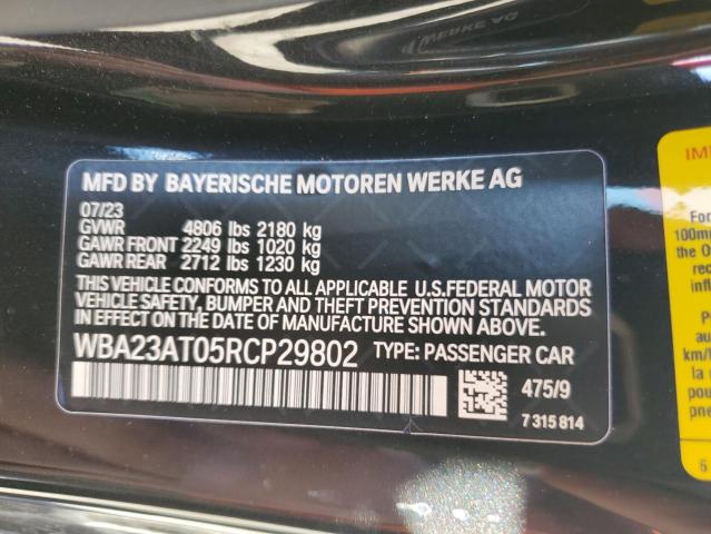 2024 BMW 430I VIN: WBA23AT05RCP29802 Lot: 77996283