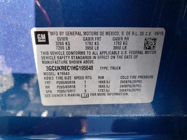 2017 CHEVROLET SILVERADO - 3GCUKREC1HG195648