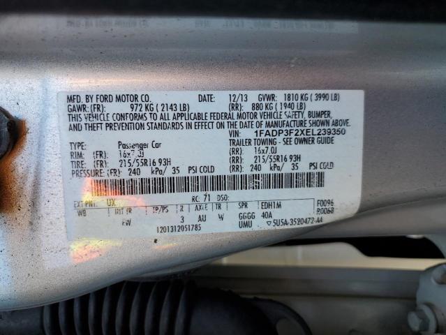 1FADP3F2XEL239350 Ford FOCUS SE
